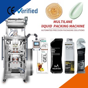 Automatic 2 Lane Irregular Shaped Sachet Liquid Packaging & Online Date Coding Machine